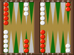 Bildresultat fÃ¶r backgammon startposition